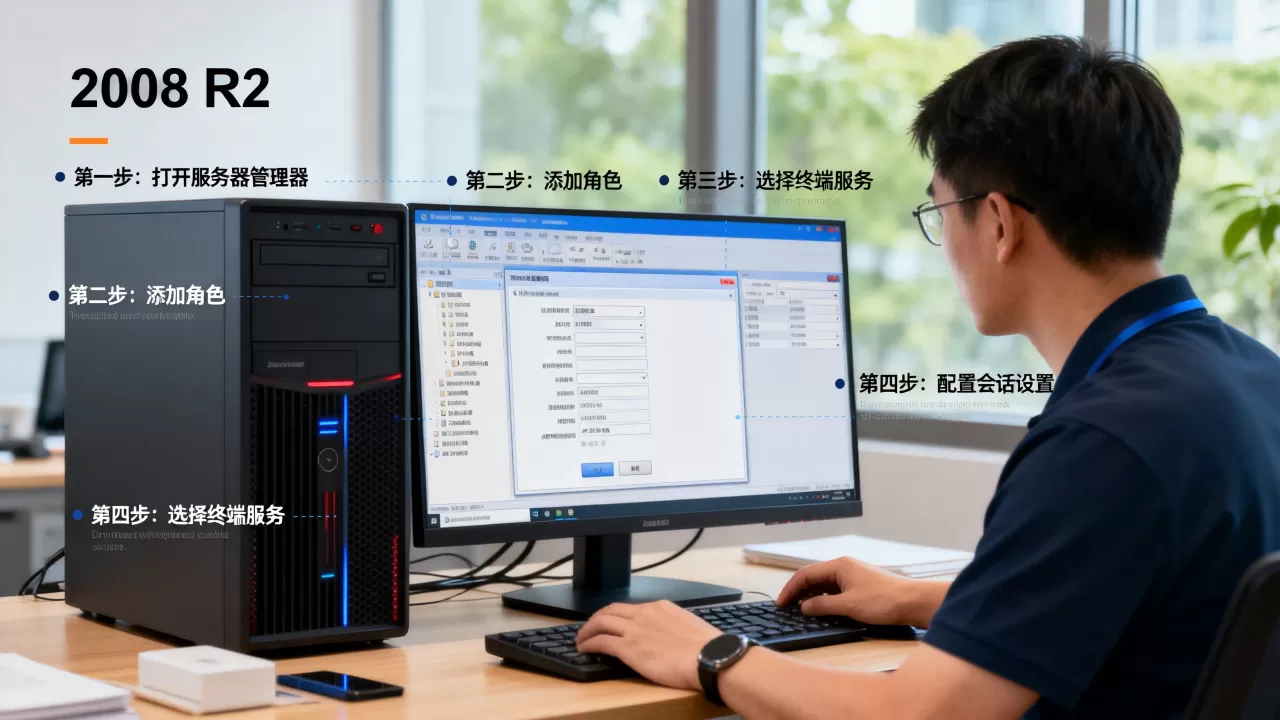 如何在2008 R2上安装终端服务器,具体步骤有哪些? 如何在2008 R2上安装终端服务器,具体步骤有哪些?