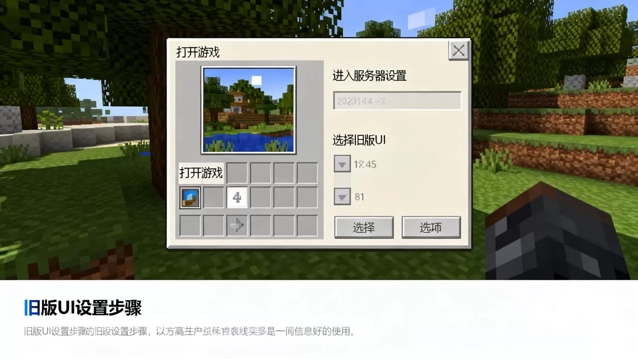 我的世界梦幻世界服务器怎么用旧版UI,有什么方法? 我的世界梦幻世界服务器怎么用旧版UI,有什么方法?