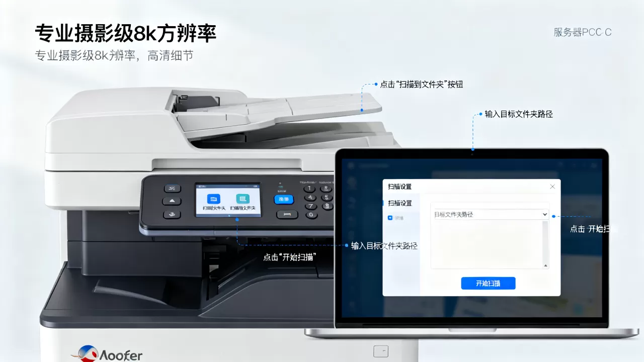 施乐550带服务器PC端扫描怎么设置?扫描到文件夹方法。 施乐550带服务器PC端扫描怎么设置?扫描到文件夹方法。