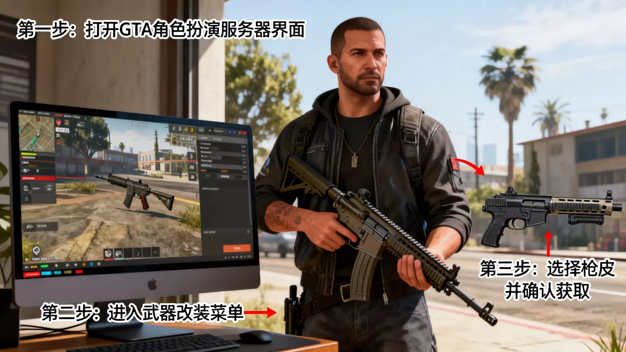 如何在GTA角色扮演服务器弄枪皮?,具体方法步骤是什么 如何在GTA角色扮演服务器弄枪皮?,具体方法步骤是什么