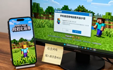 我的世界手机版怎么连电脑服务器，hypixel怎么进？