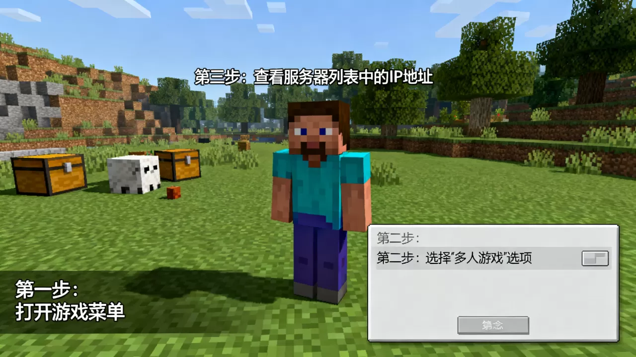 我的世界游戏内怎么看服务器IP,具体步骤是什么? 我的世界游戏内怎么看服务器IP,具体步骤是什么?