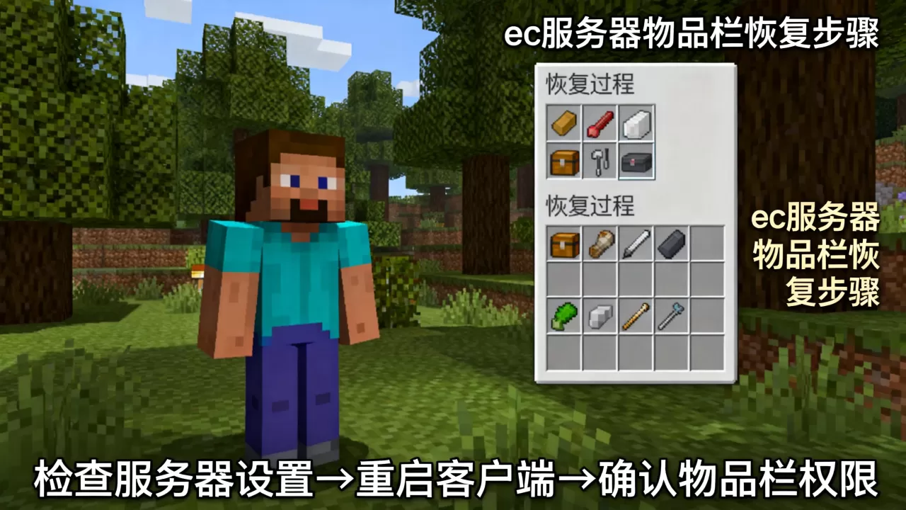 ec服务器没有物品栏如何调回,我的世界物品栏怎么恢复 ec服务器没有物品栏如何调回,我的世界物品栏怎么恢复