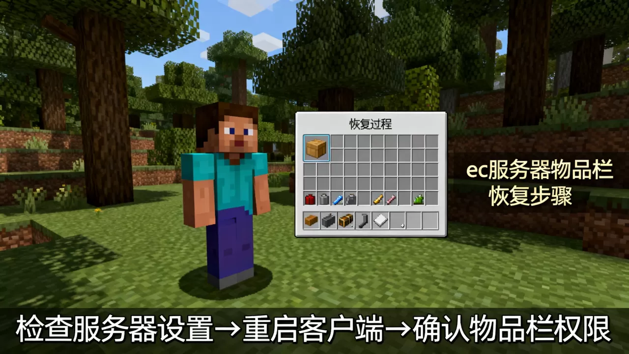 ec服务器没有物品栏如何调回,我的世界物品栏怎么恢复 ec服务器没有物品栏如何调回,我的世界物品栏怎么恢复
