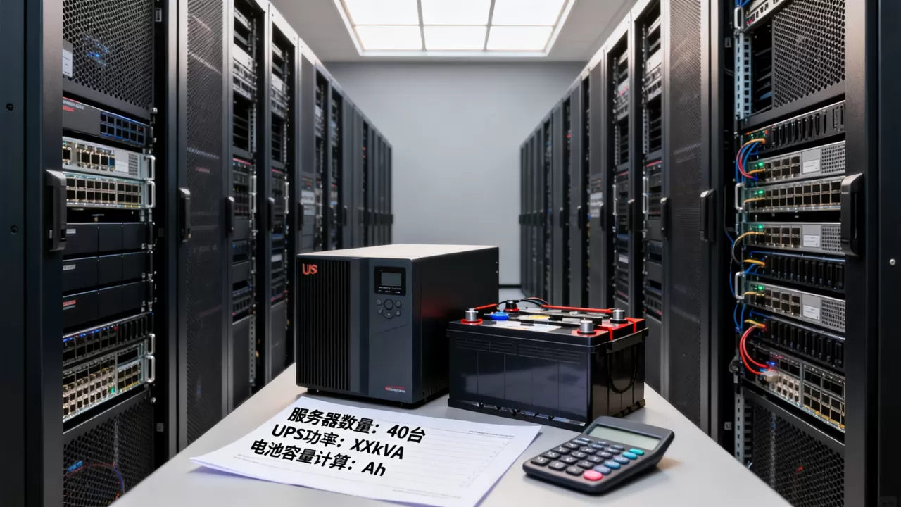 40台服务器UPS该配多少电池,如何计算UPS电池容量? 40台服务器UPS该配多少电池,如何计算UPS电池容量?
