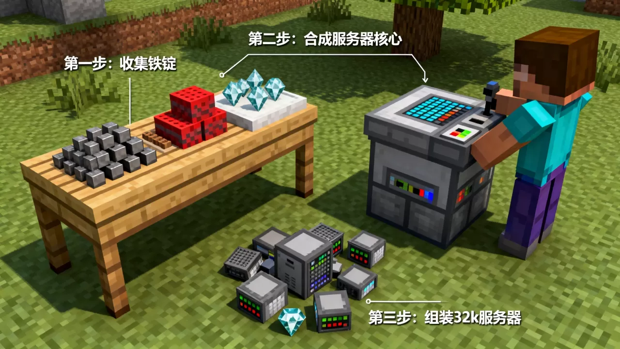我的世界服务器32k怎么做,具体步骤是什么? 我的世界服务器32k怎么做,具体步骤是什么?
