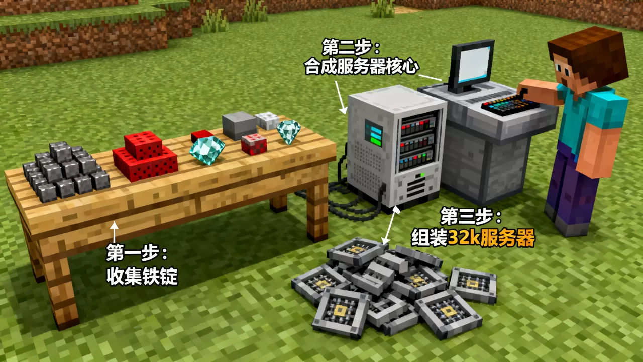 我的世界服务器32k怎么做,具体步骤是什么? 我的世界服务器32k怎么做,具体步骤是什么?