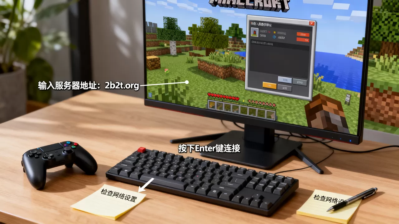 怎么进我的世界二b二t服务器?,我的世界联机教程 怎么进我的世界二b二t服务器?,我的世界联机教程