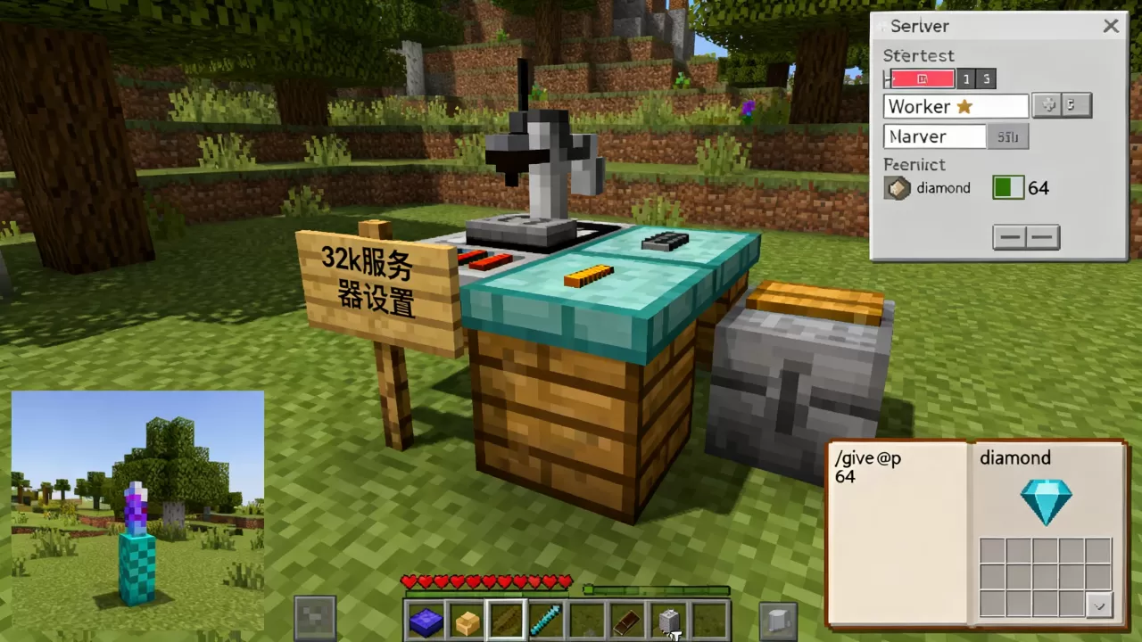 mc手机版服务器怎么搞32k?,我的世界手机版生存模式指令? mc手机版服务器怎么搞32k?,我的世界手机版生存模式指令?