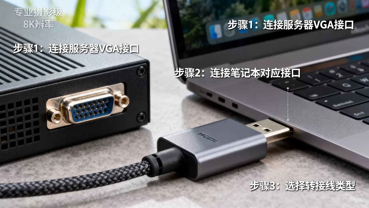 服务器VGA如何才能接到笔记本上,需要什么转接线? 服务器VGA如何才能接到笔记本上,需要什么转接线?
