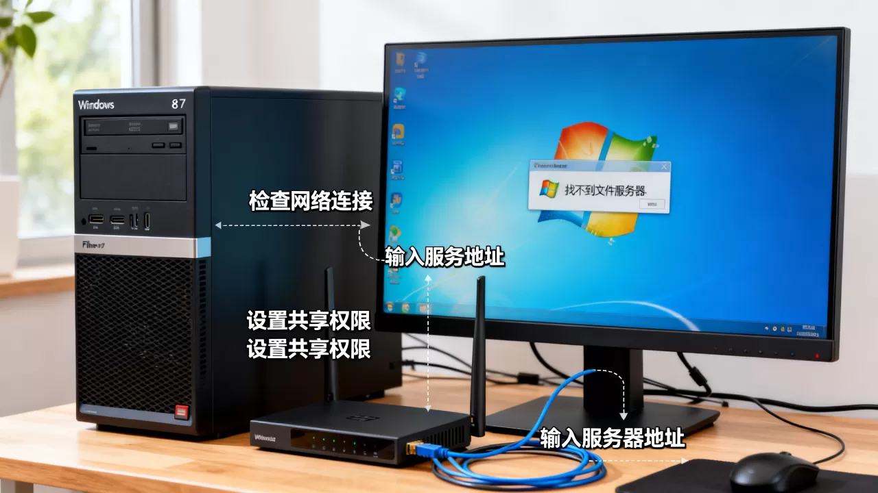 w7找不到文件服务器怎么办,局域网共享文件服务器怎么访问? w7找不到文件服务器怎么办,局域网共享文件服务器怎么访问?