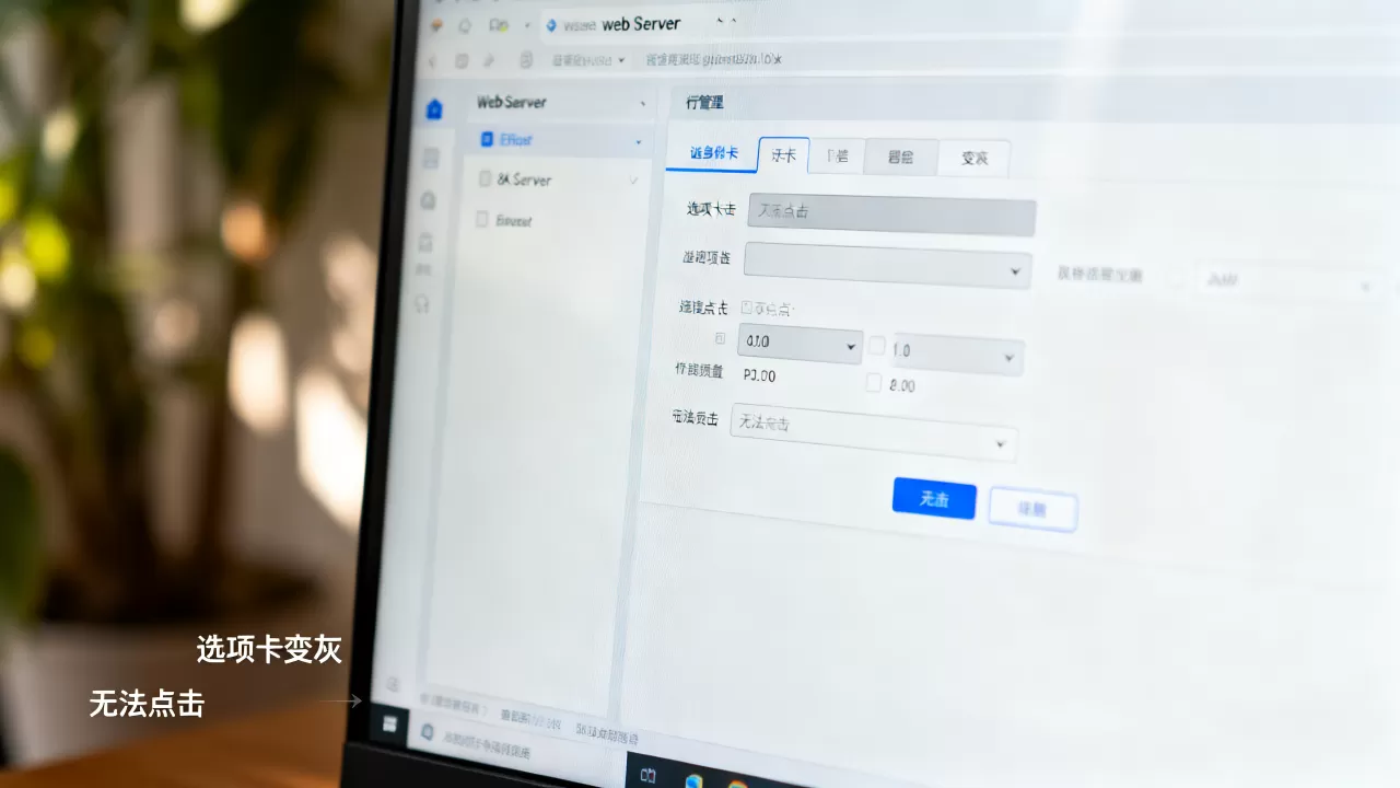 web服务器选项卡变灰怎么办,选项卡为何无法点击 web服务器选项卡变灰怎么办,选项卡为何无法点击