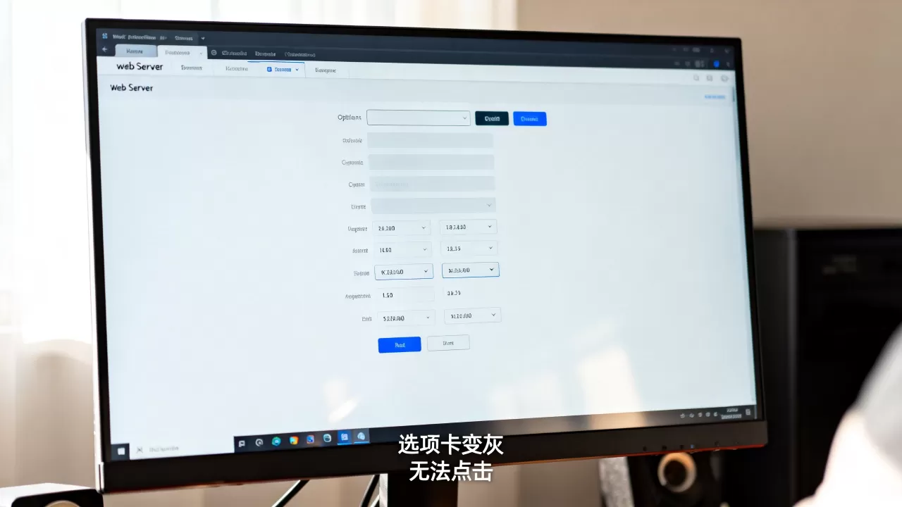 web服务器选项卡变灰怎么办,选项卡为何无法点击 web服务器选项卡变灰怎么办,选项卡为何无法点击