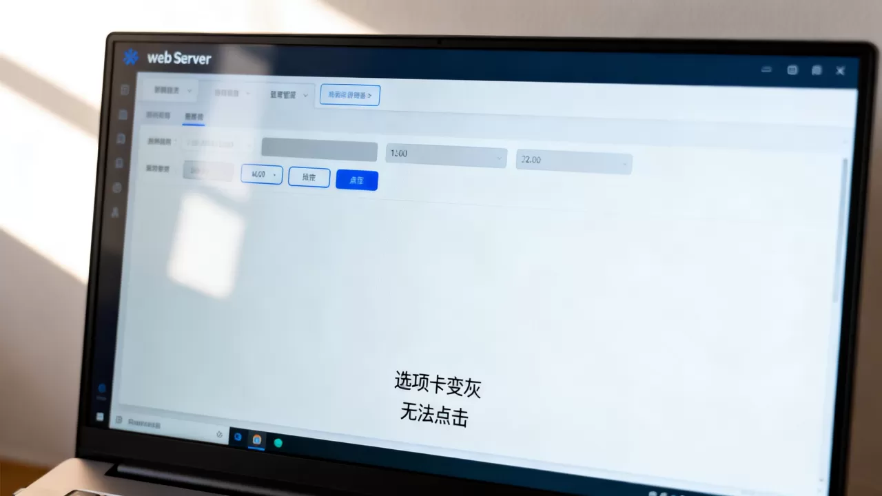 web服务器选项卡变灰怎么办,选项卡为何无法点击 web服务器选项卡变灰怎么办,选项卡为何无法点击