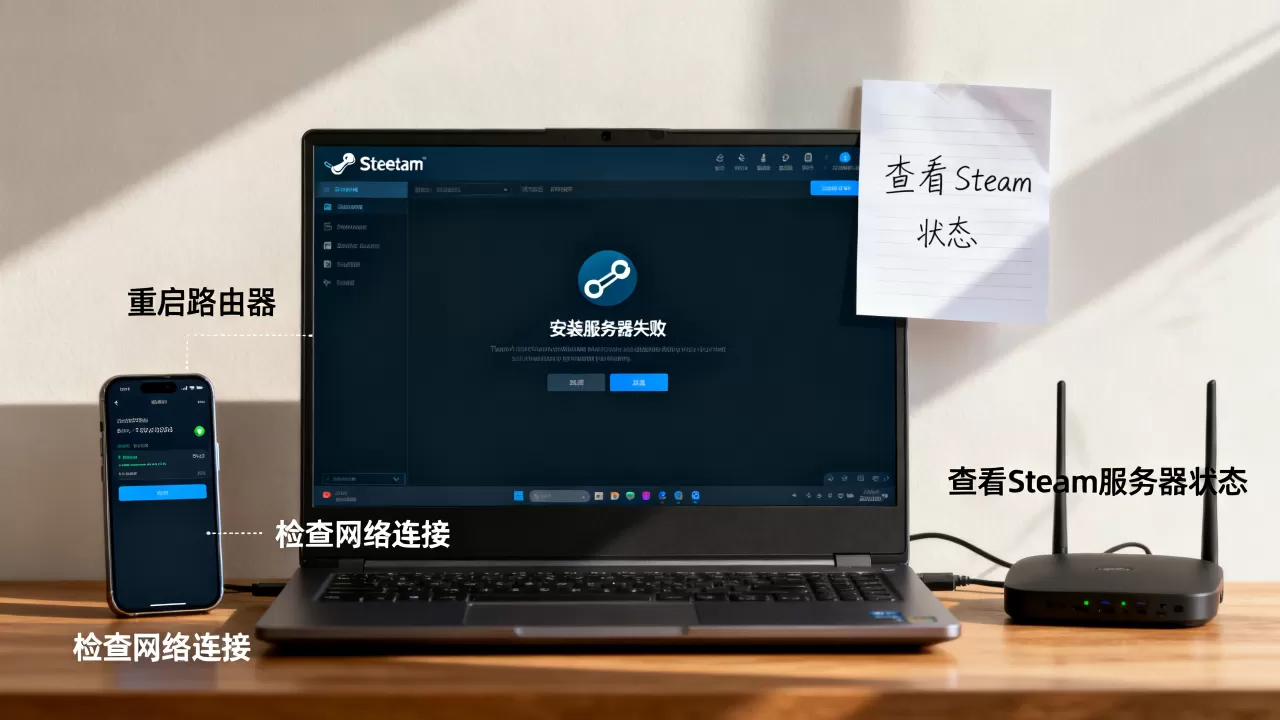 steam打开时出现安装服务器失败怎么办,是什么原因? steam打开时出现安装服务器失败怎么办,是什么原因?