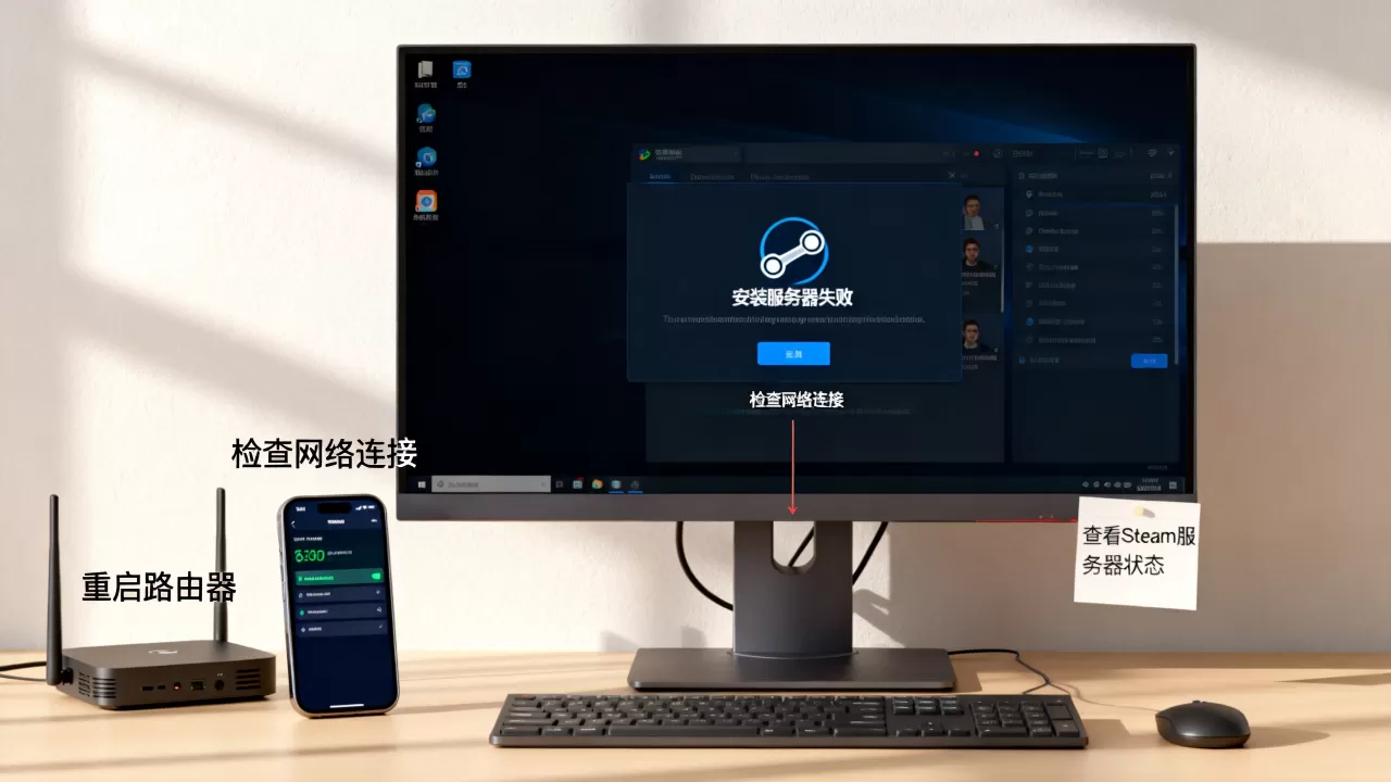 steam打开时出现安装服务器失败怎么办,是什么原因? steam打开时出现安装服务器失败怎么办,是什么原因?