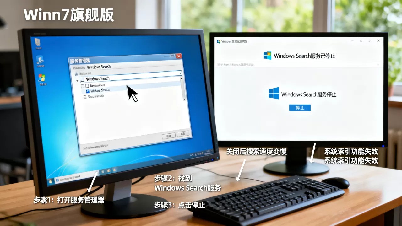 win7旗舰版怎么关闭搜索服务器?,关闭搜索服务有什么后果? win7旗舰版怎么关闭搜索服务器?,关闭搜索服务有什么后果?