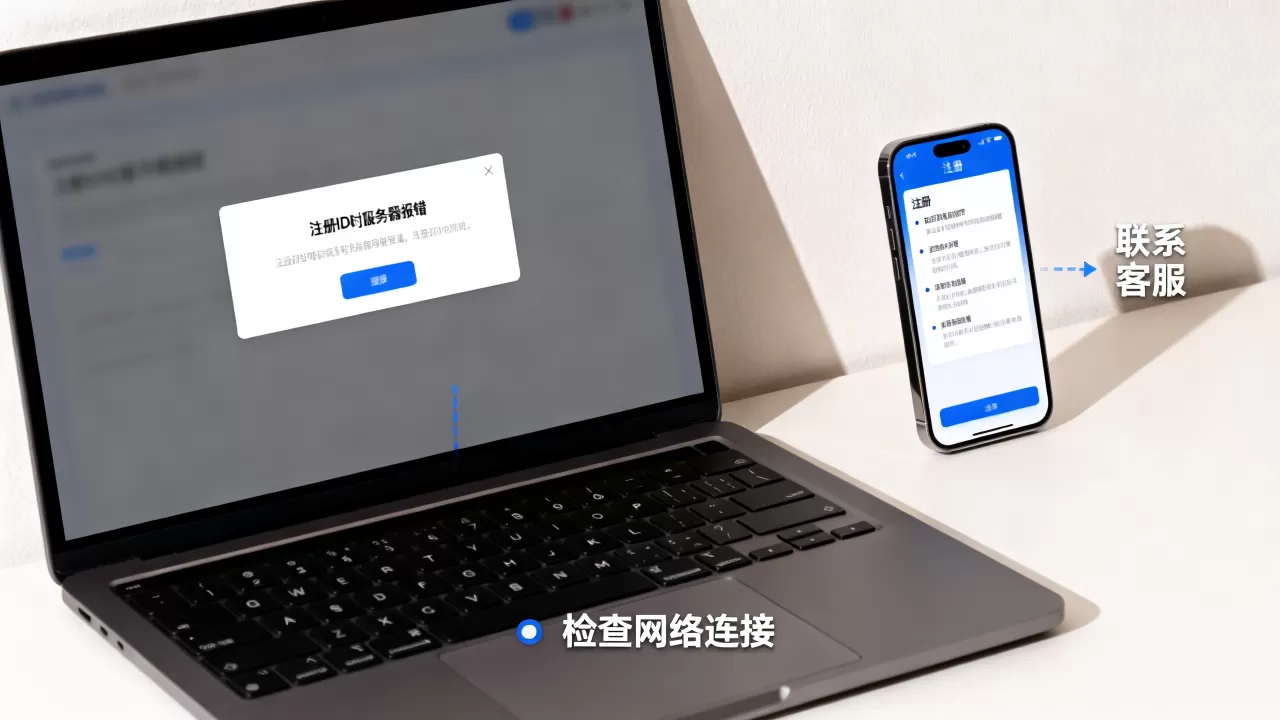 注册ID时服务器一直报错怎么办,是什么原因导致的? 注册ID时服务器一直报错怎么办,是什么原因导致的?