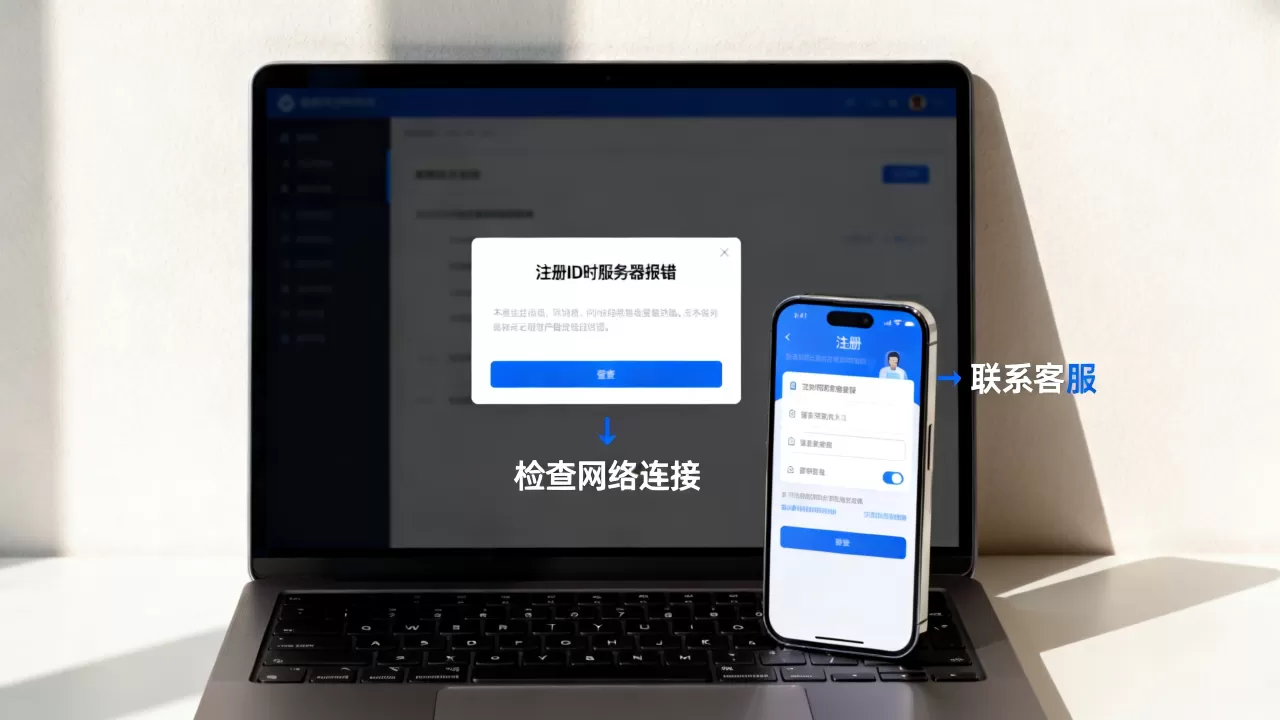 注册ID时服务器一直报错怎么办,是什么原因导致的? 注册ID时服务器一直报错怎么办,是什么原因导致的?