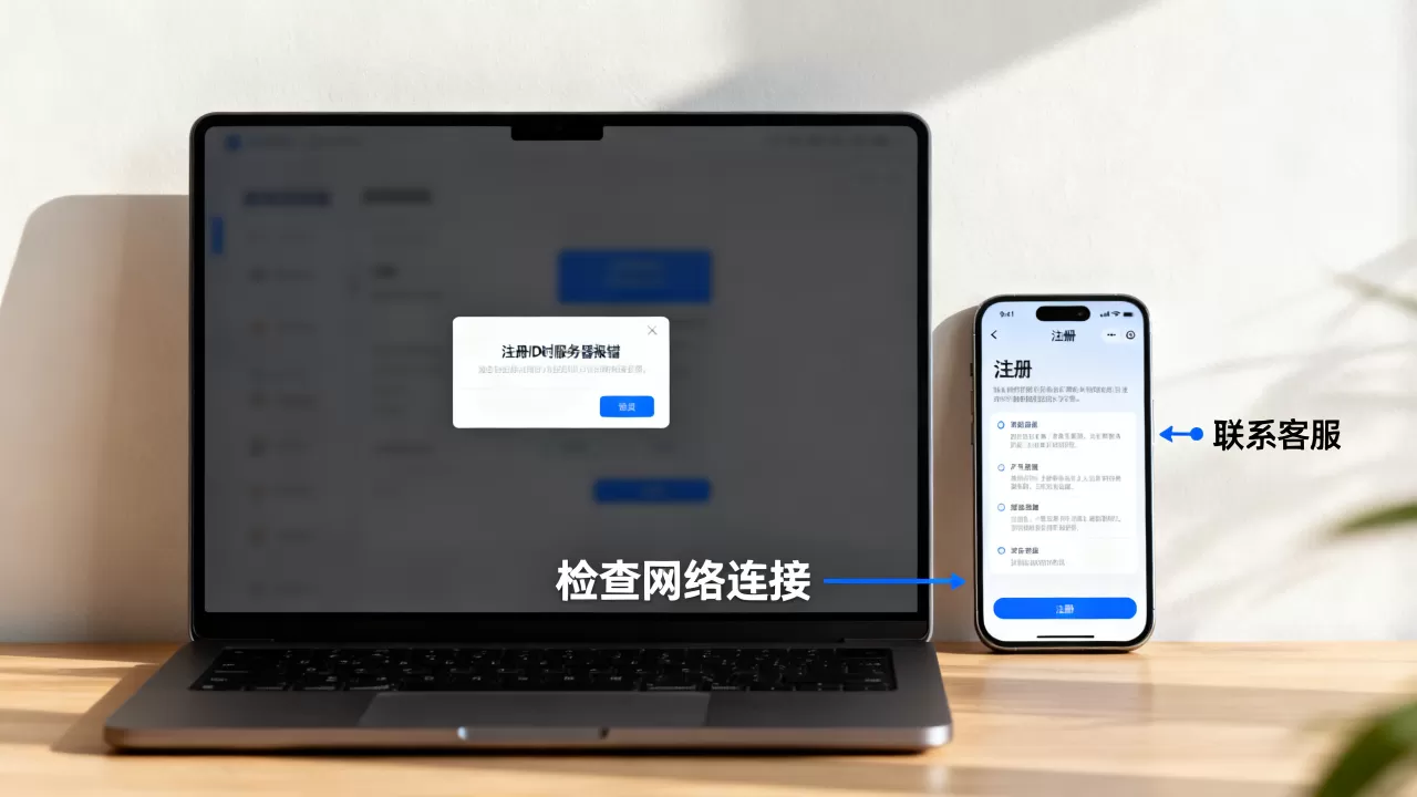 注册ID时服务器一直报错怎么办,是什么原因导致的? 注册ID时服务器一直报错怎么办,是什么原因导致的?