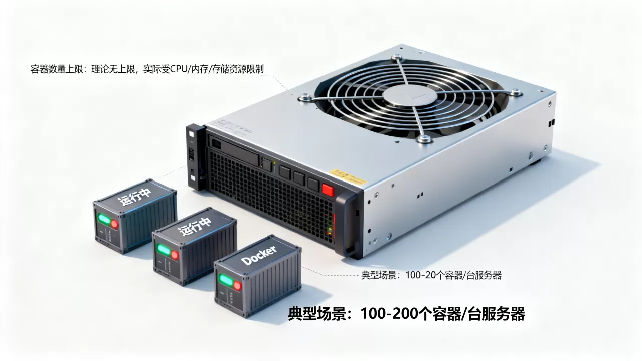 一个服务器能跑多少个Docker,容器数量上限是多少? 一个服务器能跑多少个Docker,容器数量上限是多少?