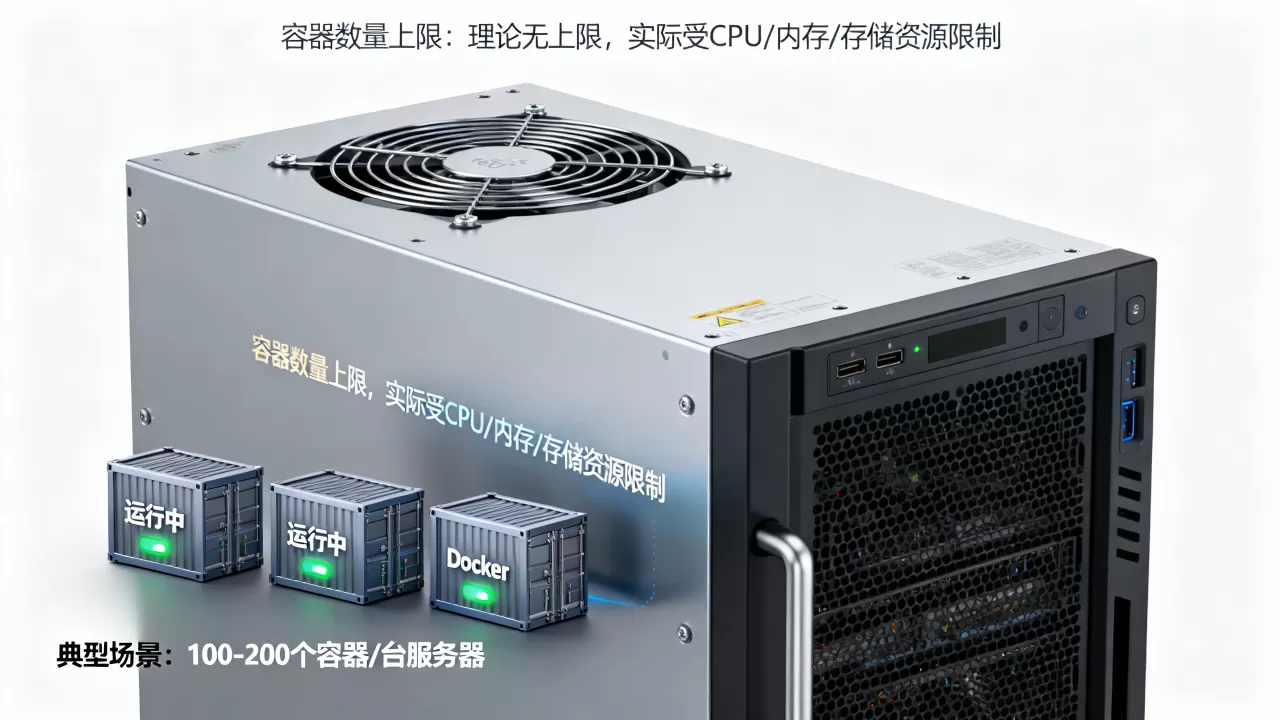 一个服务器能跑多少个Docker,容器数量上限是多少? 一个服务器能跑多少个Docker,容器数量上限是多少?