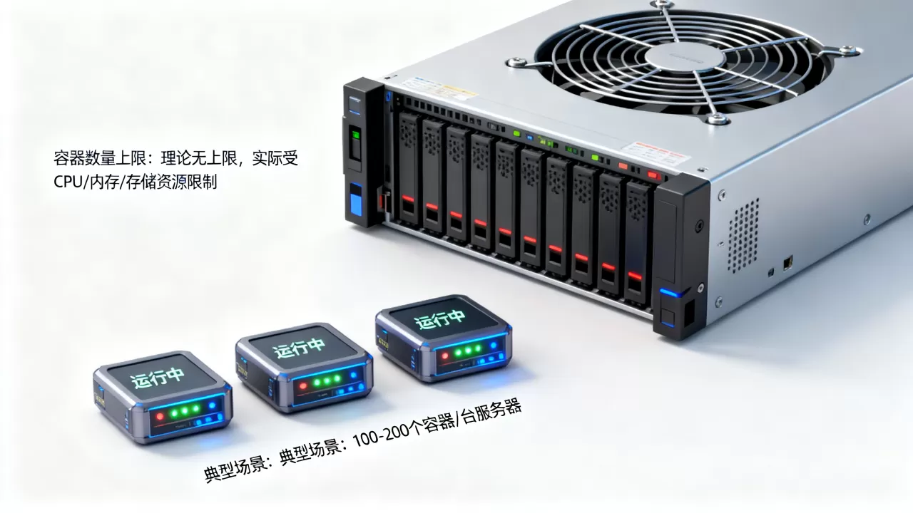 一个服务器能跑多少个Docker,容器数量上限是多少? 一个服务器能跑多少个Docker,容器数量上限是多少?