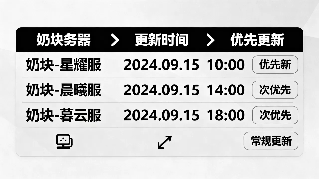 奶块哪些服务器最先更新,优先更新顺序是什么 奶块哪些服务器最先更新,优先更新顺序是什么