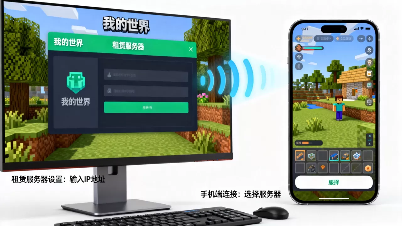 我的世界PC租赁服务器怎么和手机联机,手机版怎么进服务器? 我的世界PC租赁服务器怎么和手机联机,手机版怎么进服务器?