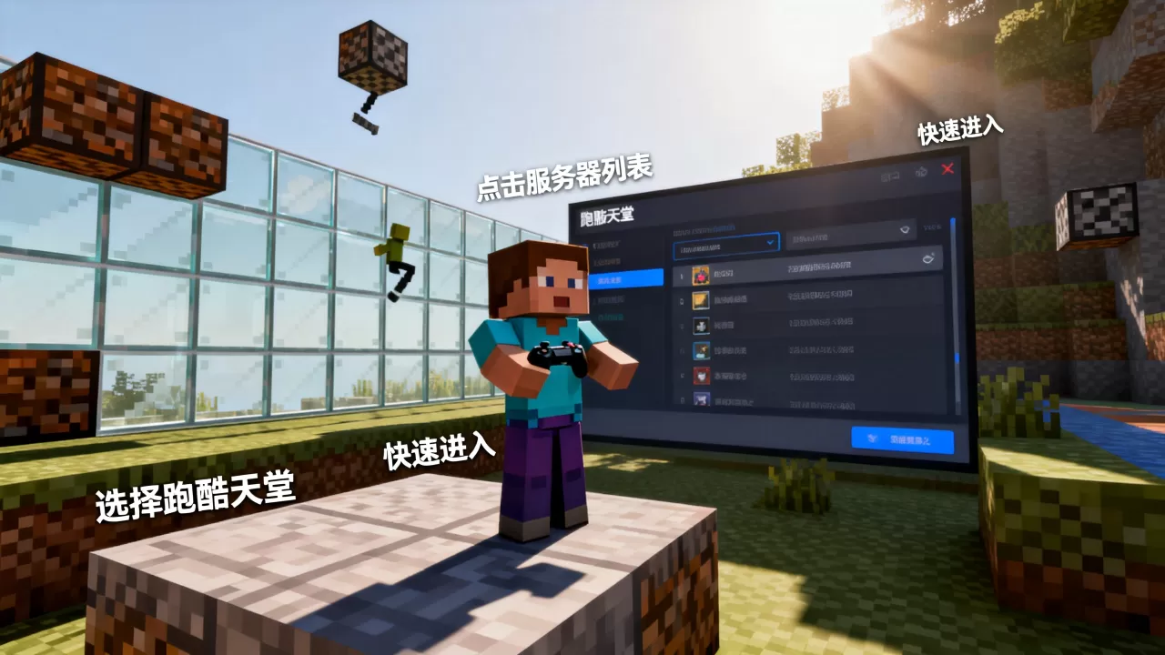 我的世界ec服务器怎么进入跑酷天堂,最快方法是什么? 我的世界ec服务器怎么进入跑酷天堂,最快方法是什么?