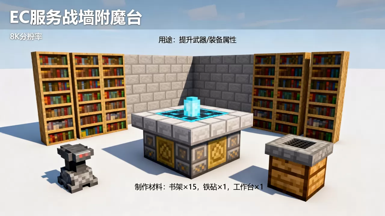 ec服务器战墙附魔台怎么做,附魔台有什么用途? ec服务器战墙附魔台怎么做,附魔台有什么用途?