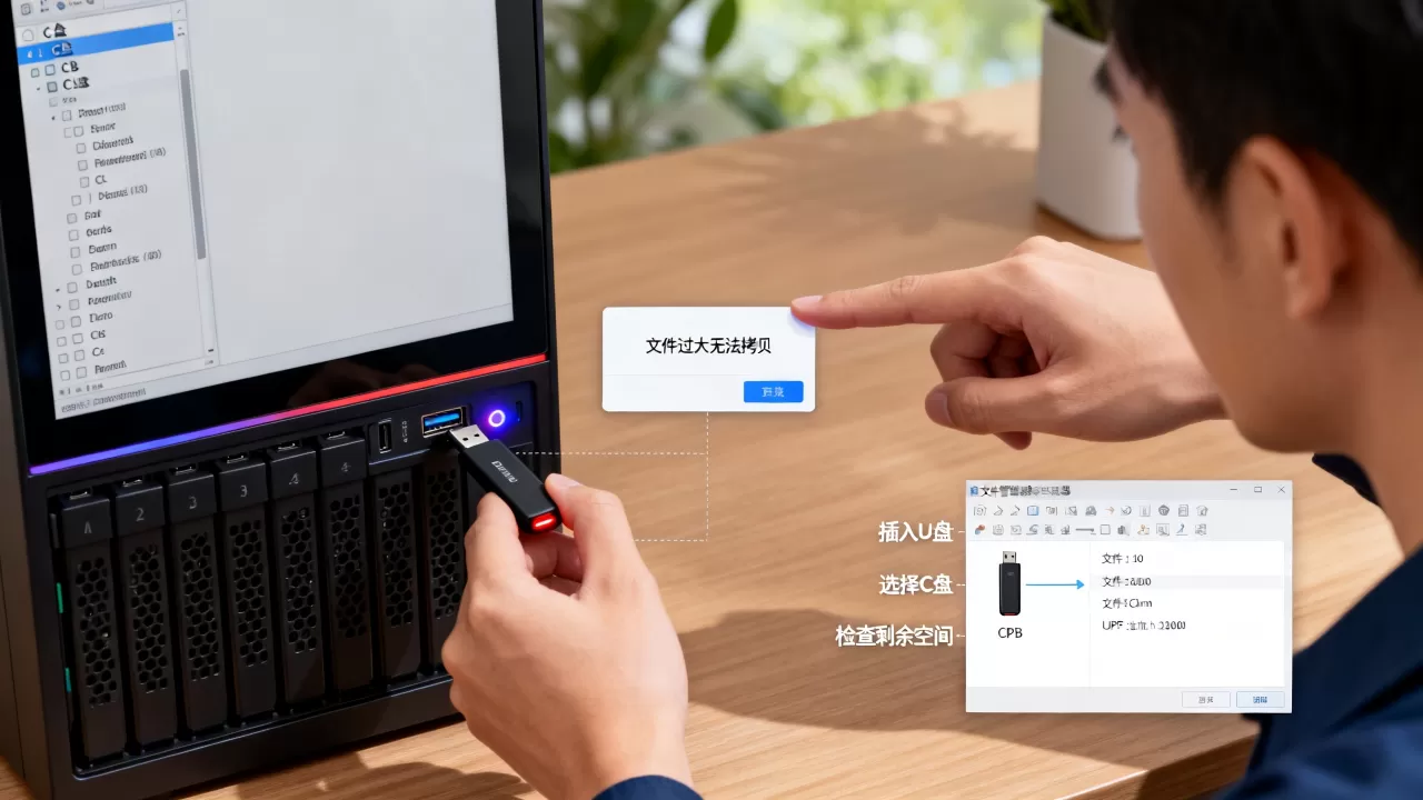 怎么用U盘拷贝到服务器C盘,U盘拷贝文件时提示过大怎么办? 怎么用U盘拷贝到服务器C盘,U盘拷贝文件时提示过大怎么办?