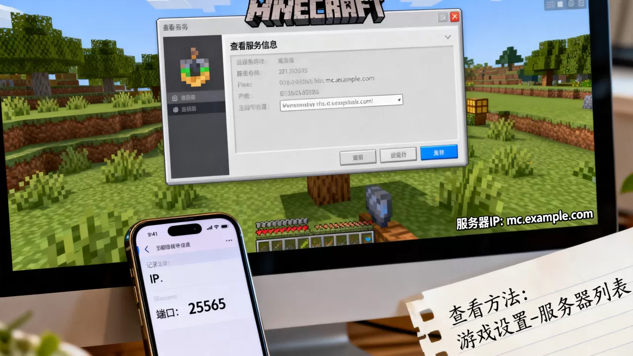 我的世界服务器IP和端口怎么查,在哪里看? 我的世界服务器IP和端口怎么查,在哪里看?