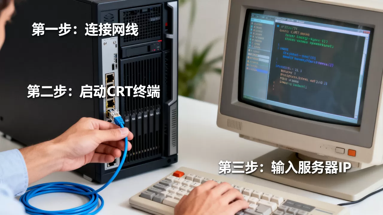 实际场景中的服务器怎么用CRT连接?,连接步骤是什么? 实际场景中的服务器怎么用CRT连接?,连接步骤是什么?
