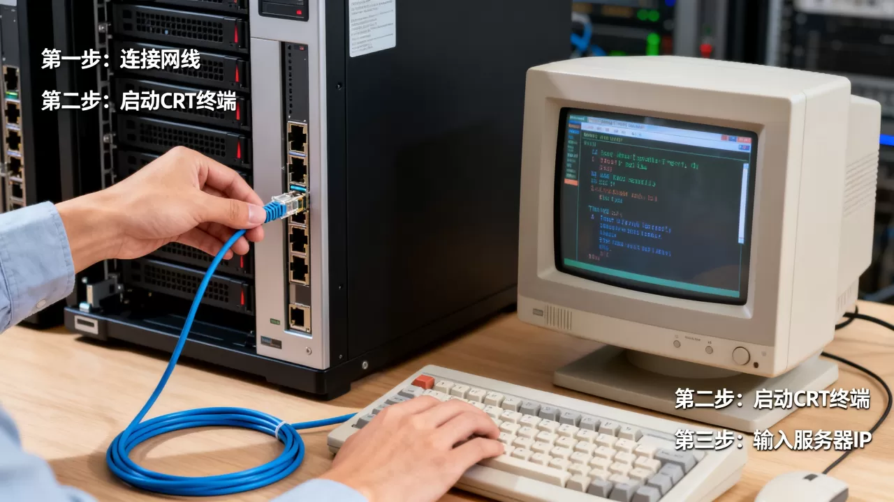 实际场景中的服务器怎么用CRT连接?,连接步骤是什么? 实际场景中的服务器怎么用CRT连接?,连接步骤是什么?