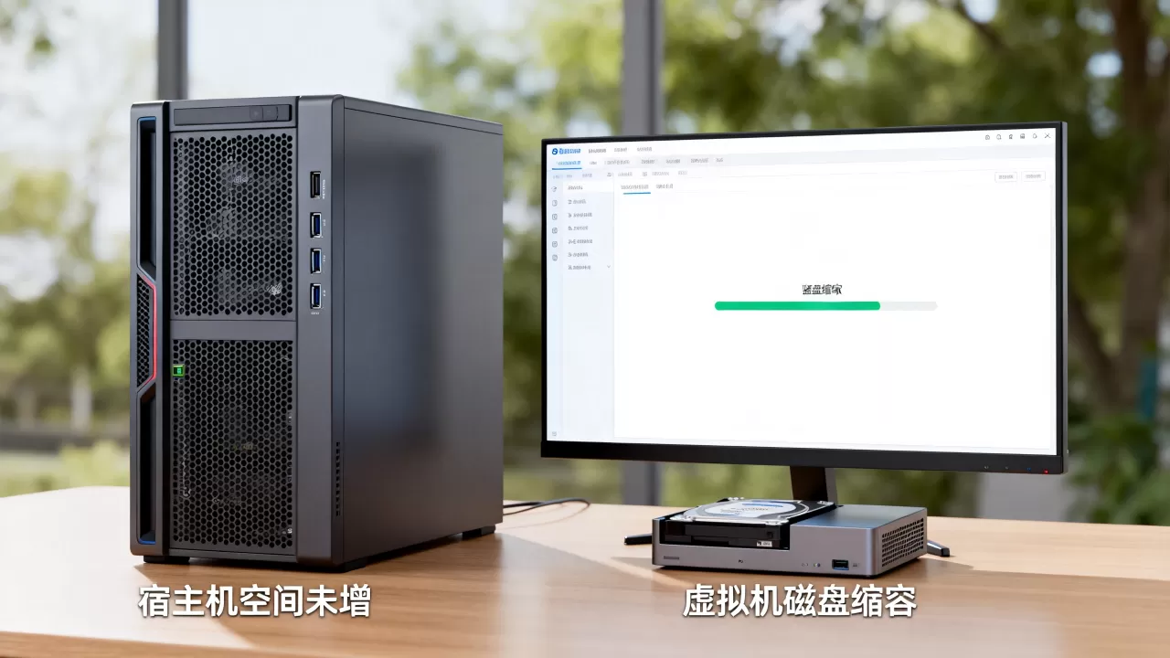 虚拟机空间释放后,空间真的回到宿主机了吗?虚拟机磁盘缩容后宿主机空间未增怎么办 虚拟机空间释放后,空间真的回到宿主机了吗?虚拟机磁盘缩容后宿主机空间未增怎么办
