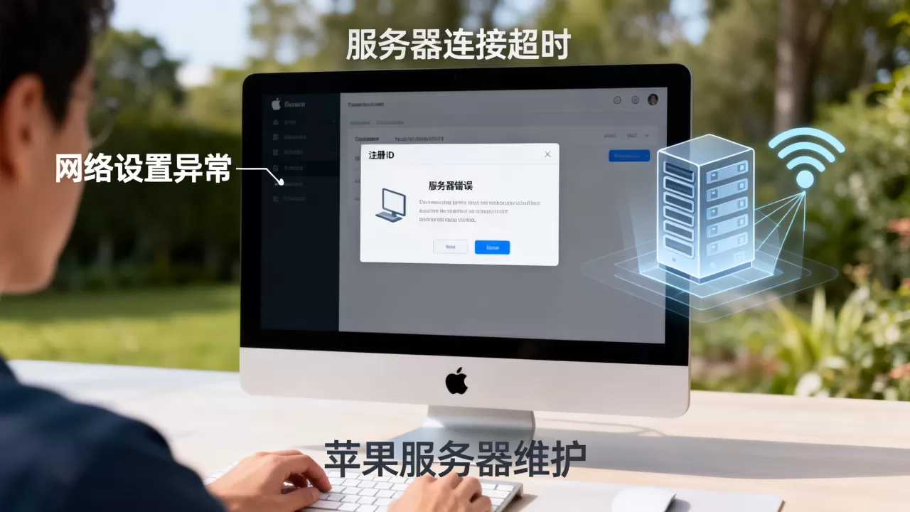 苹果电脑注册ID时服务器出错怎么办,原因有哪些? 苹果电脑注册ID时服务器出错怎么办,原因有哪些?