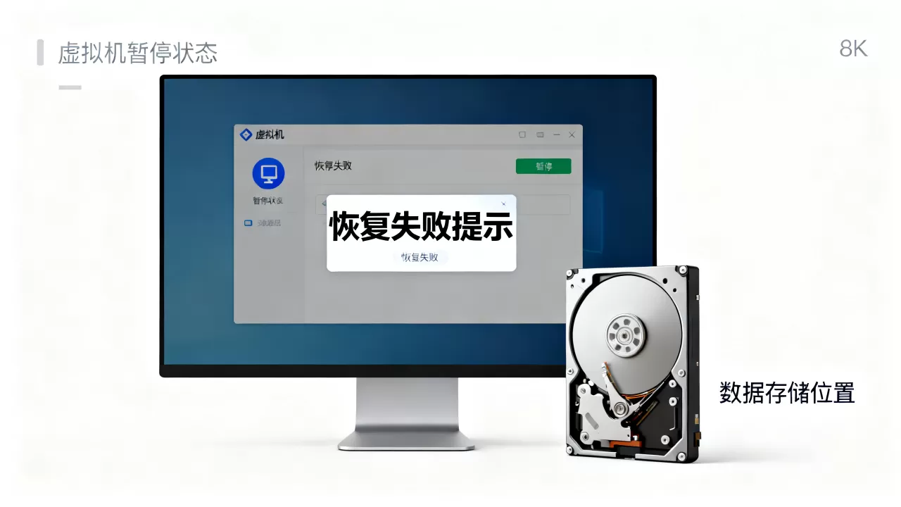 虚拟机取消暂停无法启动怎么办,暂停恢复失败数据会丢失吗? 虚拟机取消暂停无法启动怎么办,暂停恢复失败数据会丢失吗?