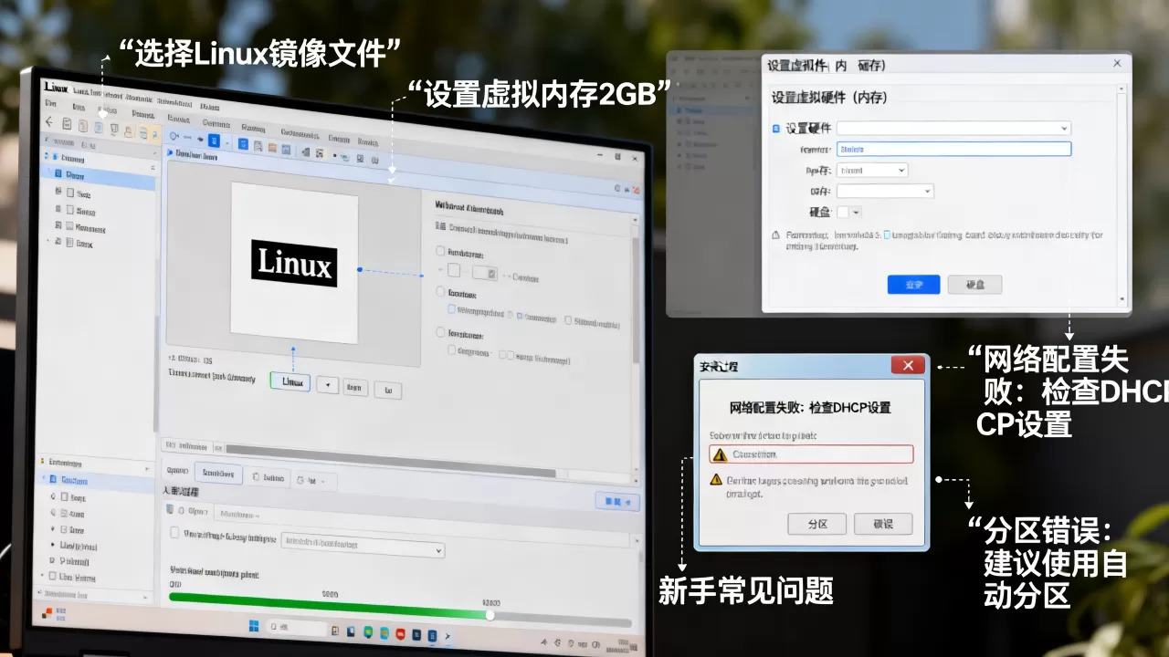虚拟机安装Linux步骤有哪些?新手常见问题怎么解决? 虚拟机安装Linux步骤有哪些?新手常见问题怎么解决?