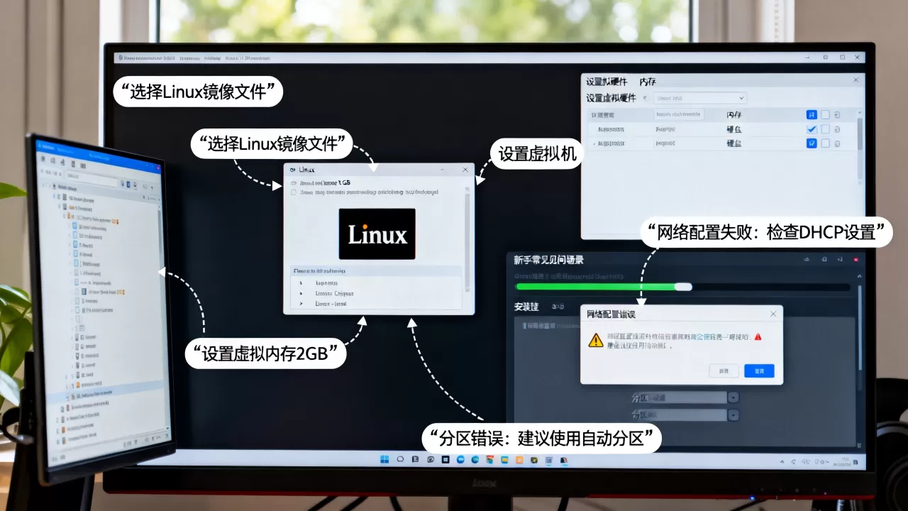 虚拟机安装Linux步骤有哪些?新手常见问题怎么解决? 虚拟机安装Linux步骤有哪些?新手常见问题怎么解决?