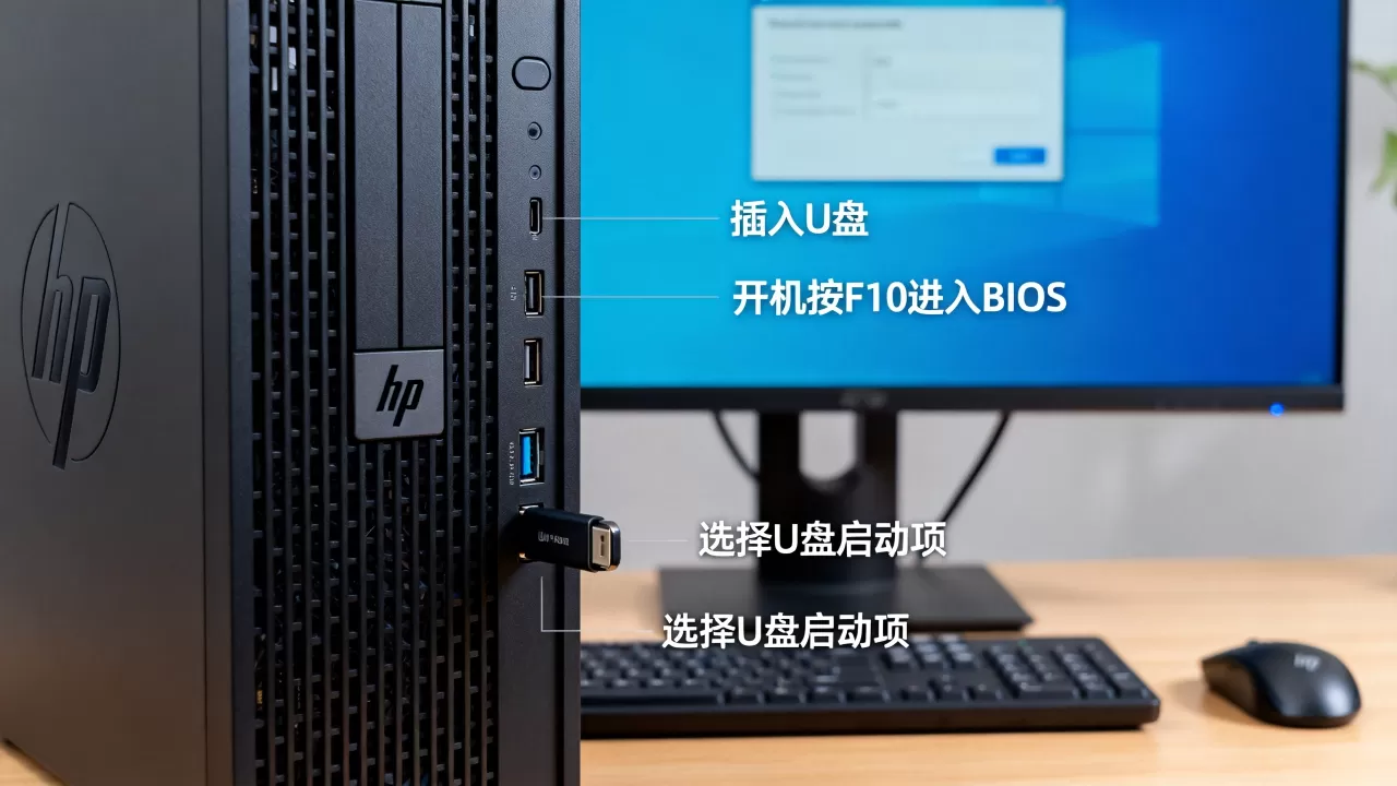 如何用U盘引导HP服务器台式机,有哪些操作步骤? 如何用U盘引导HP服务器台式机,有哪些操作步骤?