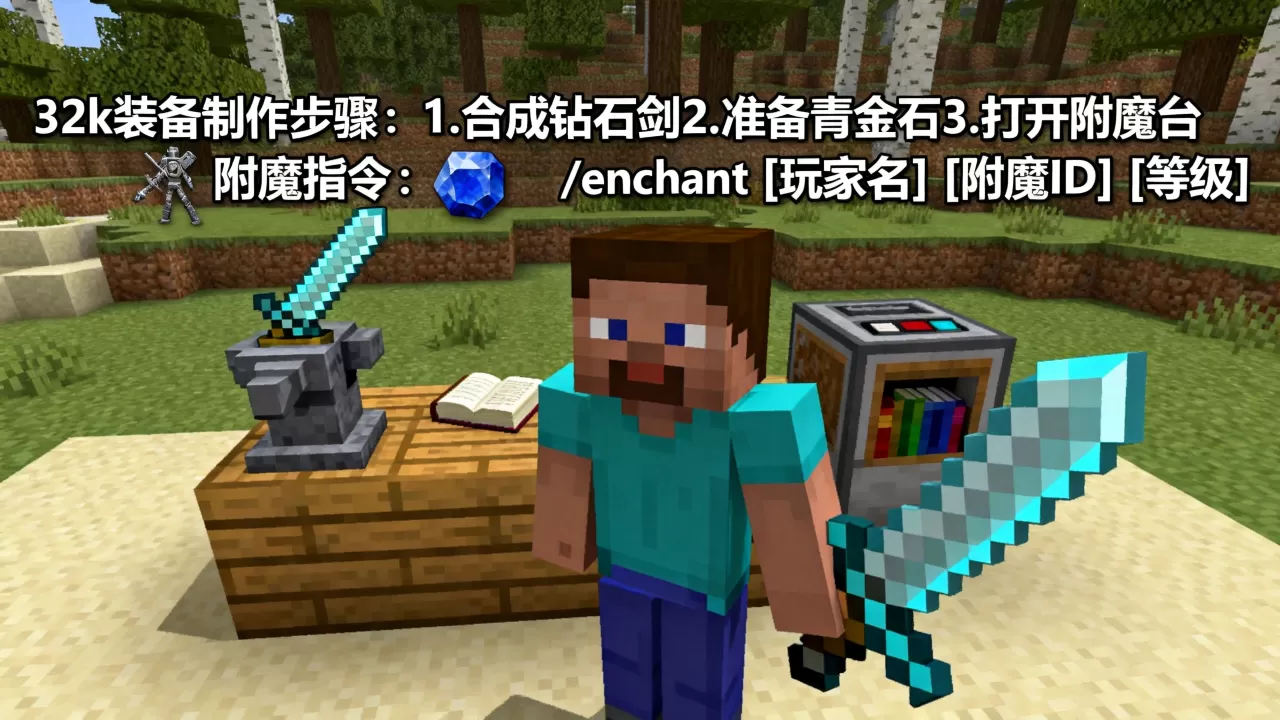 在服务器里腐竹怎么做32k?,附魔指令是什么 在服务器里腐竹怎么做32k?,附魔指令是什么