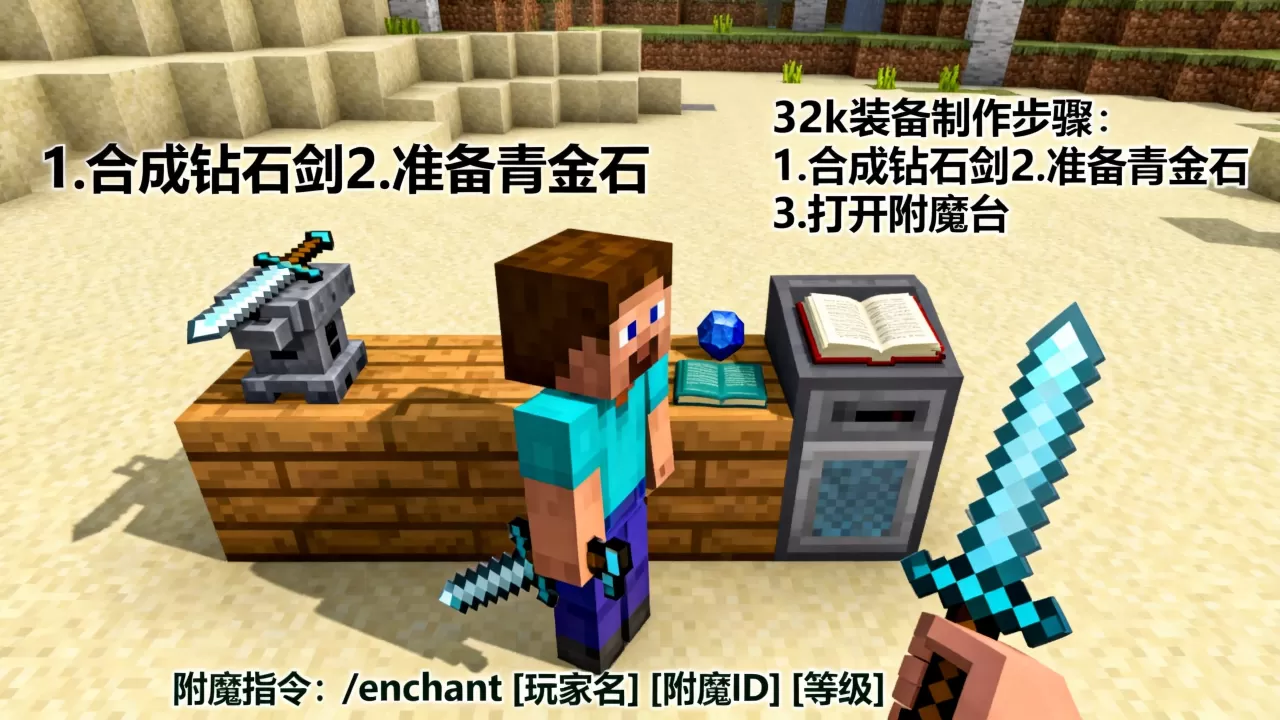 在服务器里腐竹怎么做32k?,附魔指令是什么 在服务器里腐竹怎么做32k?,附魔指令是什么