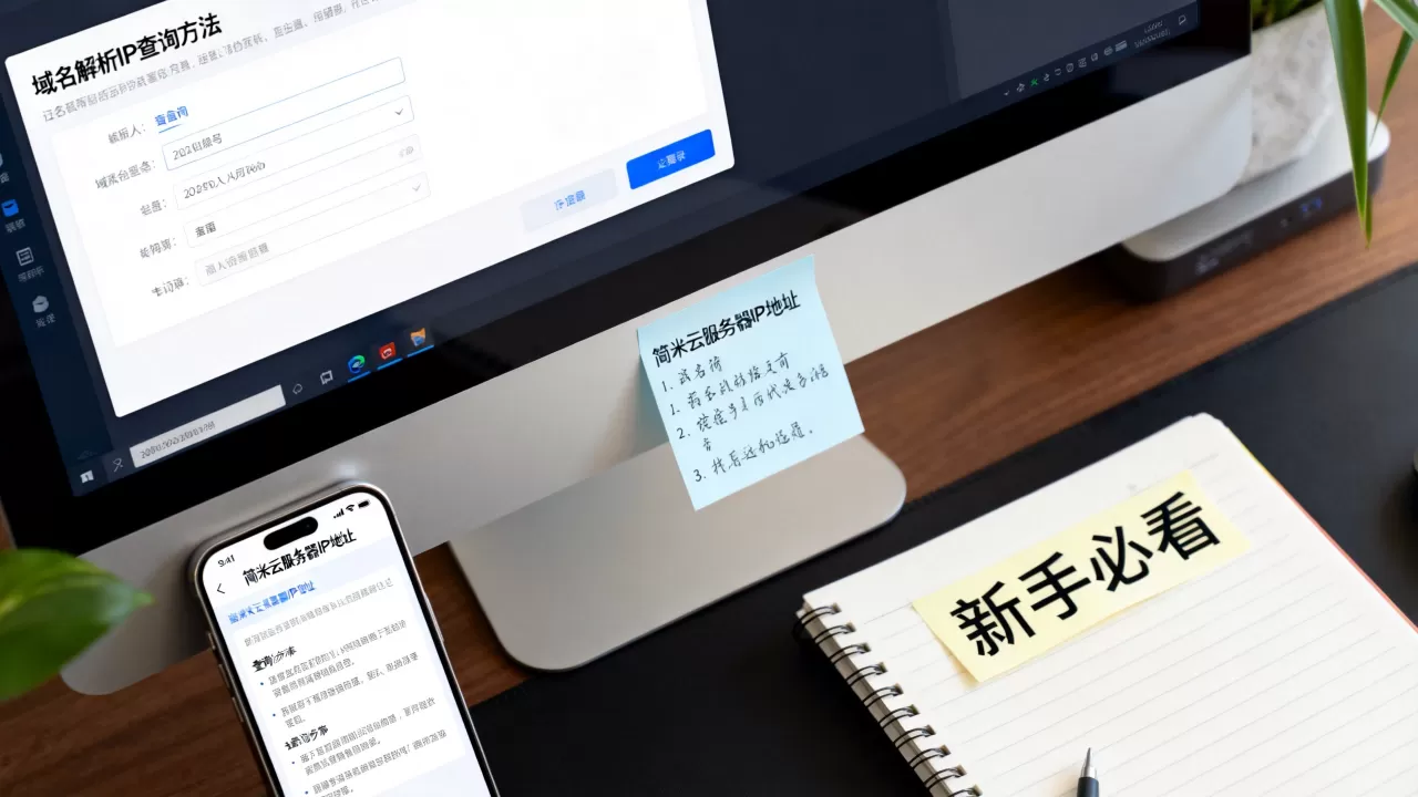 简米云域名服务器IP地址怎么查?新手必看指南,域名解析IP查询方法 简米云域名服务器IP地址怎么查?新手必看指南,域名解析IP查询方法