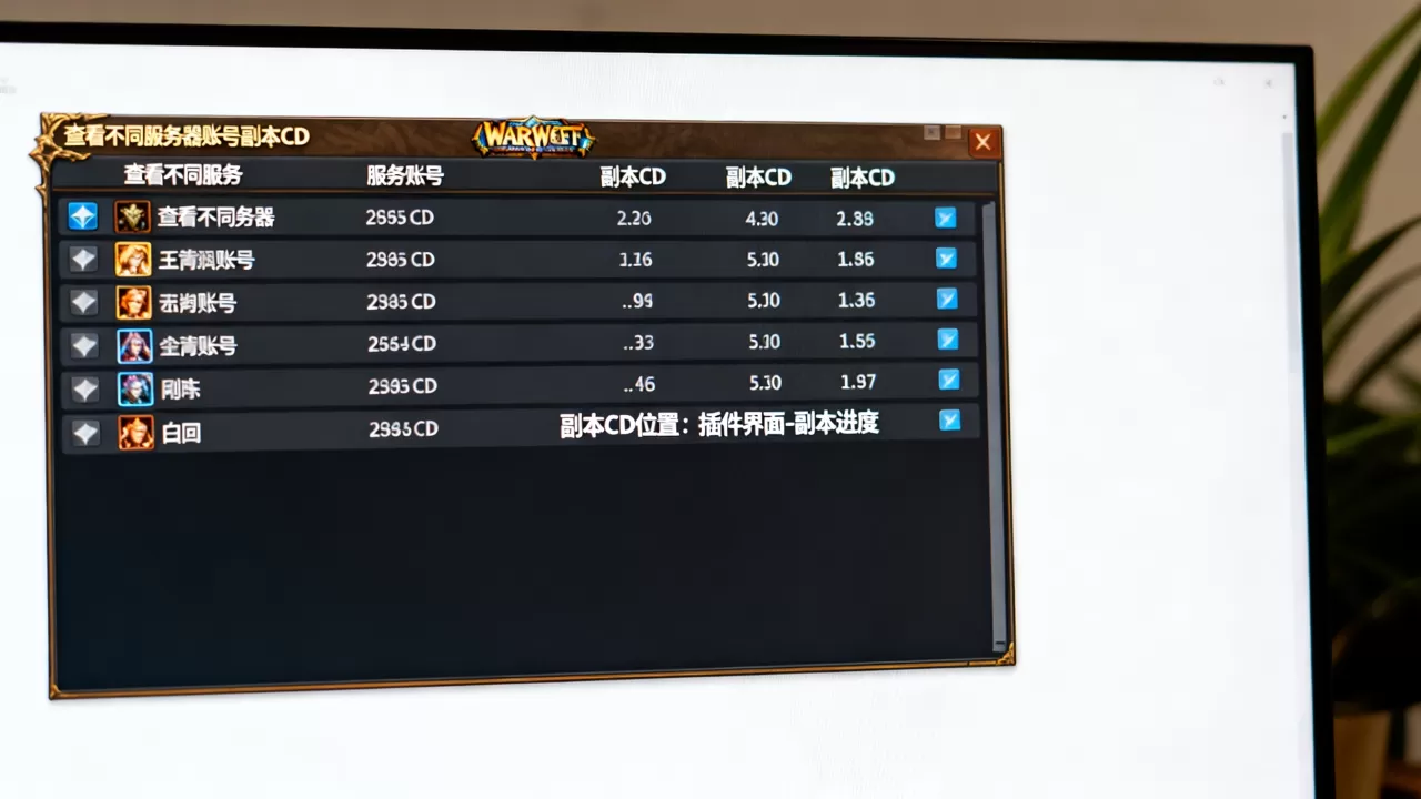 魔兽插件怎么看不同服务器账号副本CD,副本CD在哪里看? 魔兽插件怎么看不同服务器账号副本CD,副本CD在哪里看?