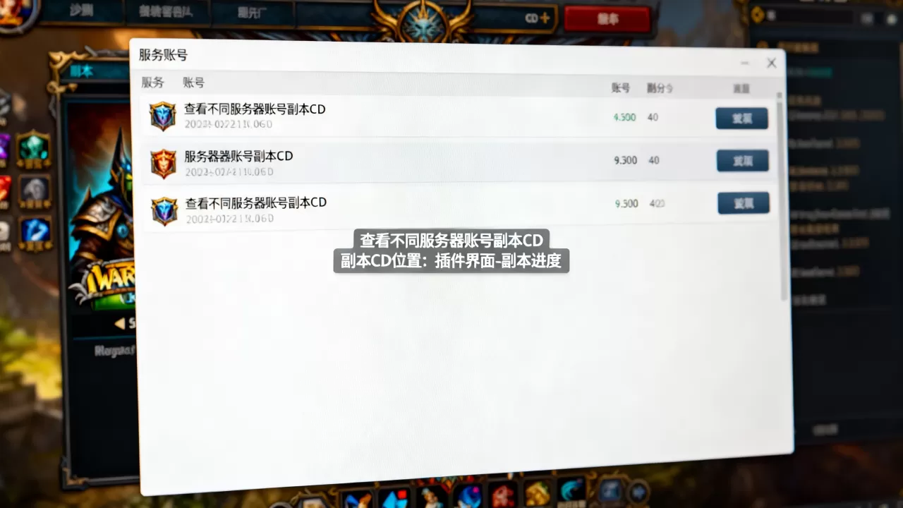 魔兽插件怎么看不同服务器账号副本CD,副本CD在哪里看? 魔兽插件怎么看不同服务器账号副本CD,副本CD在哪里看?