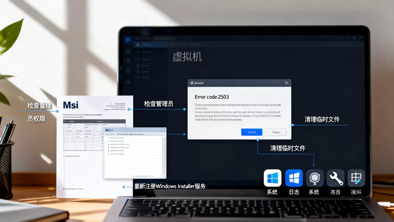 虚拟机安装msi文件失败怎么办,安装msi文件提示错误代码2503怎么解决 虚拟机安装msi文件失败怎么办,安装msi文件提示错误代码2503怎么解决