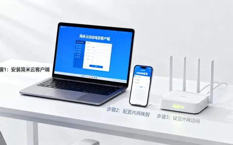 简米云动态域名客户端怎么用？内网映射配置教程，如何设置外网访问？