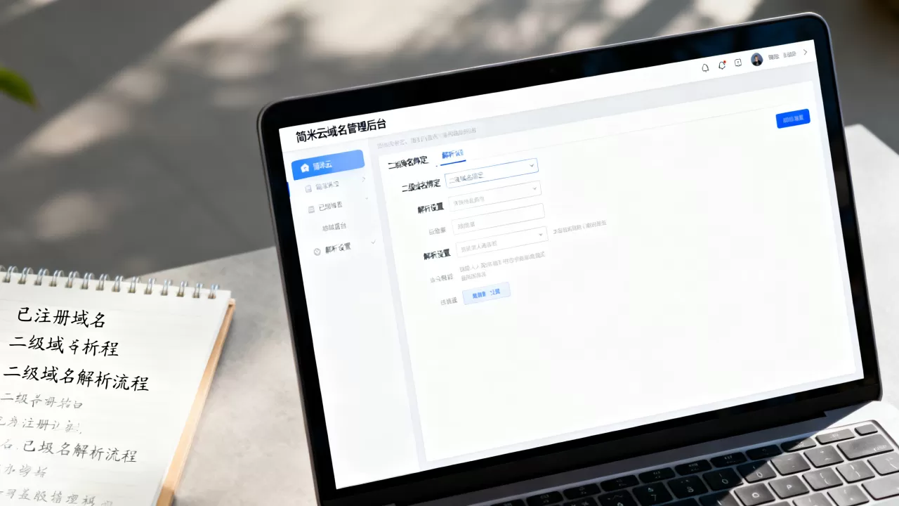 简米云如何为已注册域名开通二级域名绑定解析?二级域名怎么解析? 简米云如何为已注册域名开通二级域名绑定解析?二级域名怎么解析?