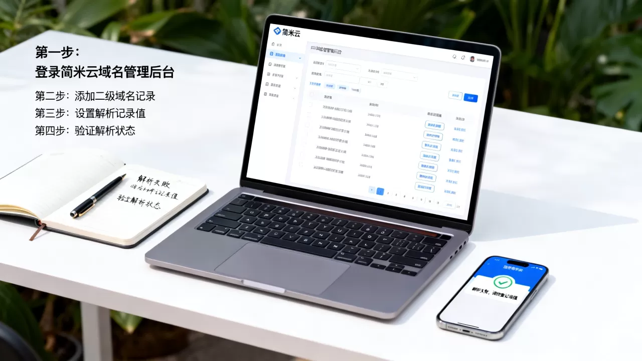 简米云怎么配置二级域名?解析步骤详解指南,域名解析失败怎么办? 简米云怎么配置二级域名?解析步骤详解指南,域名解析失败怎么办?